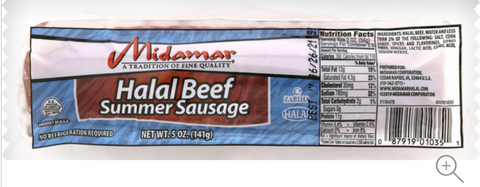 Midamar Halal Beef Summer Sausage 5 oz. 