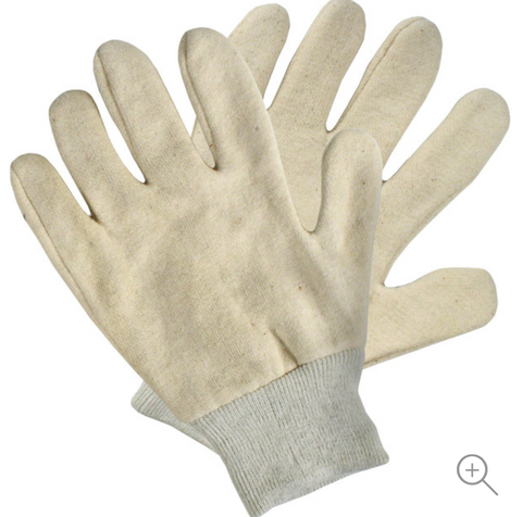 White Cotton Jersey Gloves 