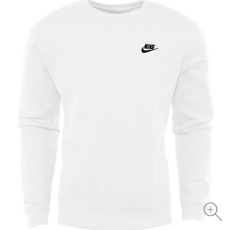 Nike Club Long Sleeve Crew SweatShirt - White 